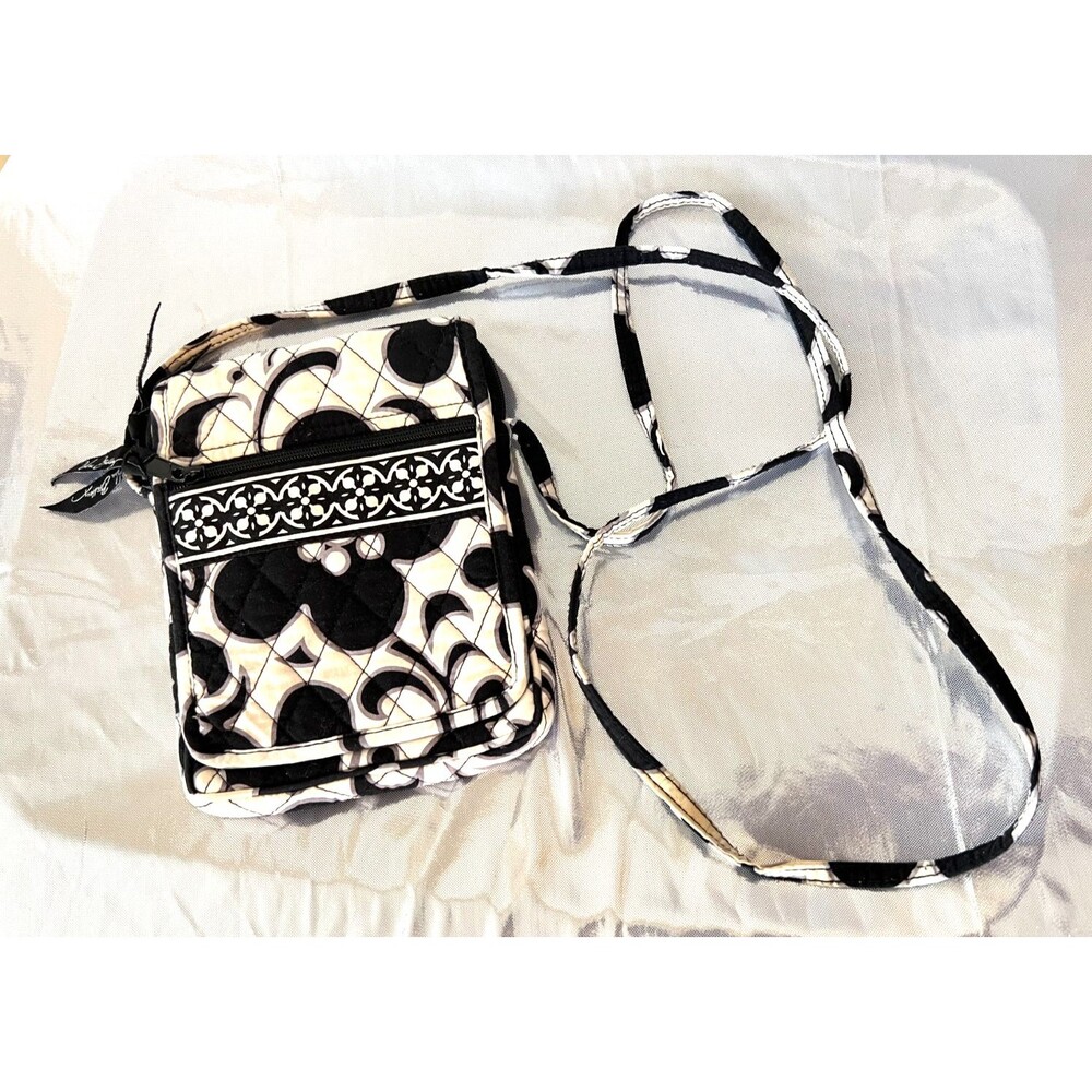 Vera Bradley Hipster Crossbody Black White Paisley Noir Purse